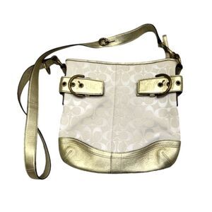 VINTAGE COACH N•A06W-3574 SIGNATURE GOLD COLOR COACH LOGO CROSSBODY BAG